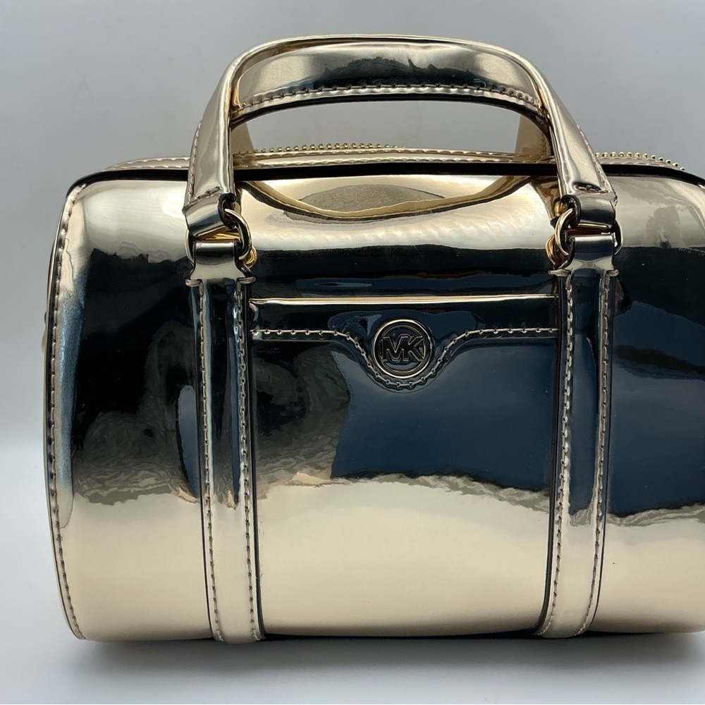 Michael Kors Jet Set Mini Duffel Crossbody Pale Gold Metallic NWOT